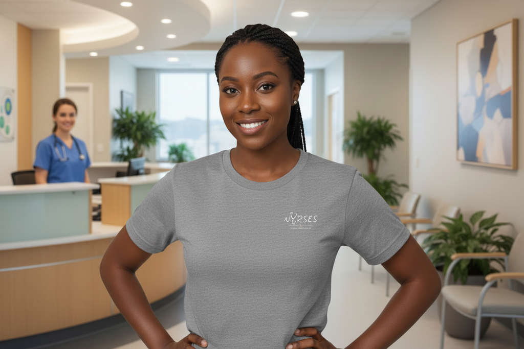 Athletic Grey - Black Woman Nurse Model